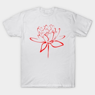 Lotus Flower Calligraphy (Red) T-Shirt